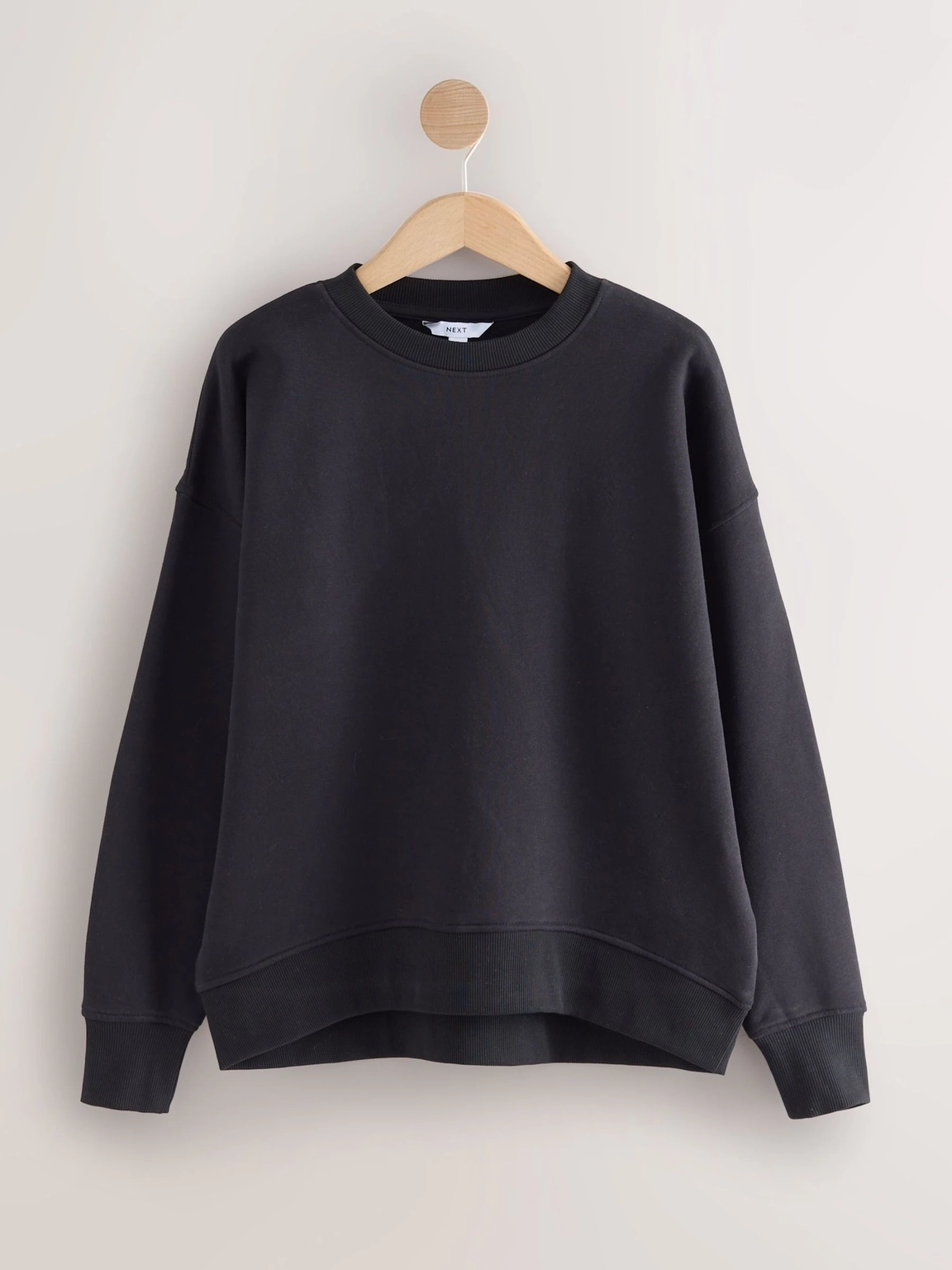 Classic Black Relaxed Crewneck Sweatshirt